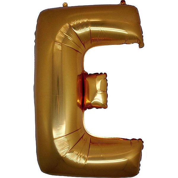 Balão Metalizado Letra E Dourado - 40cm