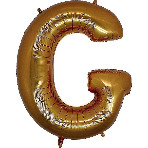 Balão Metalizado Letra G Dourado - 40cm