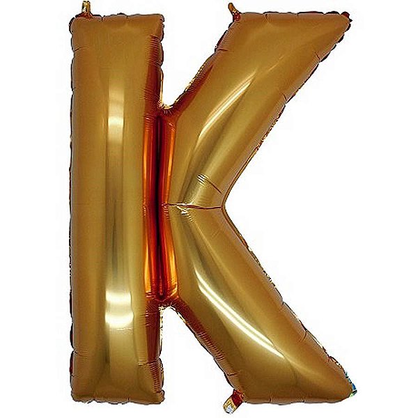 Balão Metalizado Letra K Dourado - 40cm
