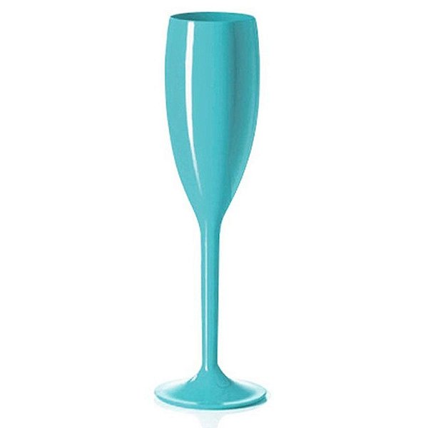 Taça Champagne Acrílico 140ml Azul New Wave - 5 Unidades