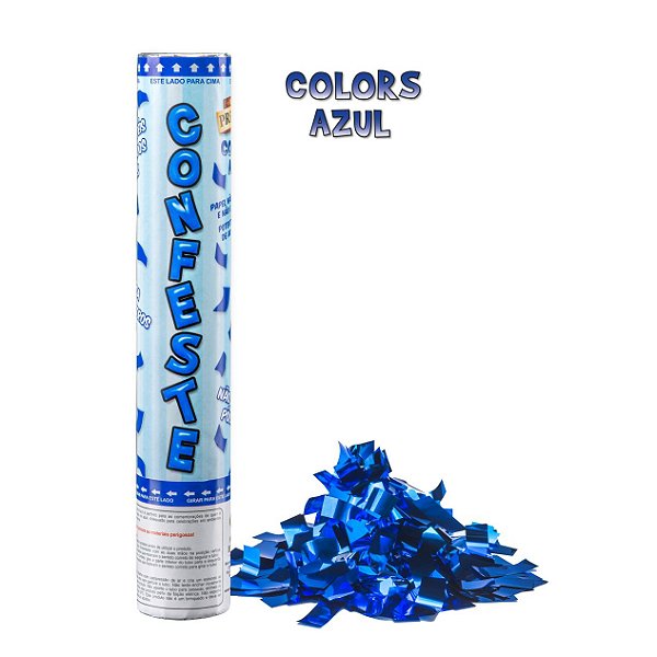 Lança Confete Chuva de Papel Azul Metalizado 30cm - 01Unidade