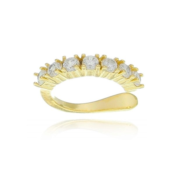 Piercing de Pressão com zirconias Folheado em Ouro 18k