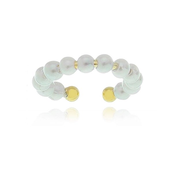 Piercing falso com pérolas  Folheado em Ouro 18k