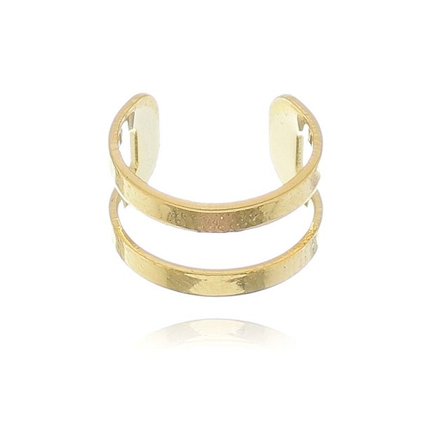 Piercing de pressão dois aros Folheado em Ouro 18k
