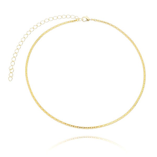Choker Dourada  Folheada em Ouro 18K