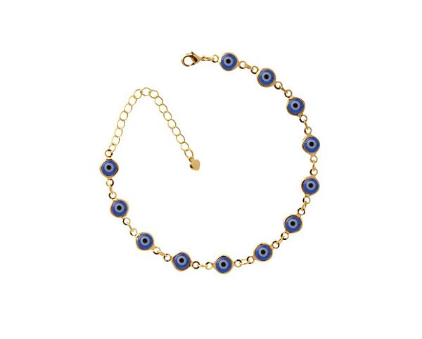 Pulseira Olho Grego Folheada em ouro 18 k
