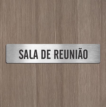 Placa Sinalização Sala De Reunião 6x30cm Alto Relevo