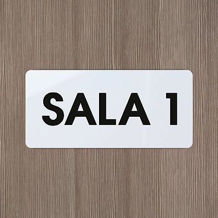 Placa Para Sala em Acrílico Branco Letras em Alto Relevo