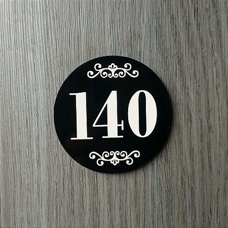 Placa Para Apartamento Redonda Com Números Tamanho 7cm