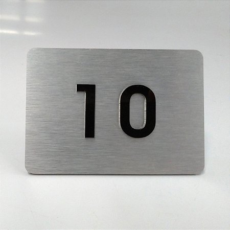 10 Placas de Aço Inox Escovado para Apartamento com 2 Números