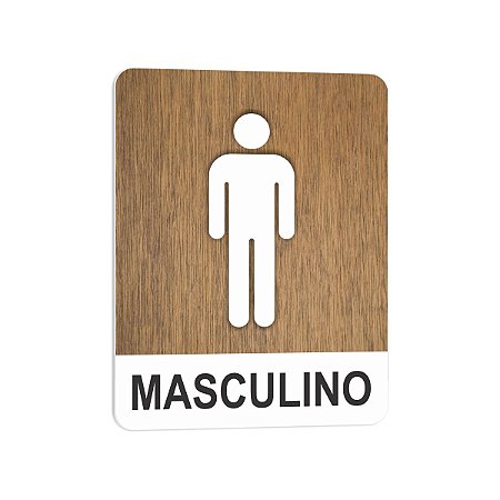 Placa de Sinalização Banheiro Masculino em PS