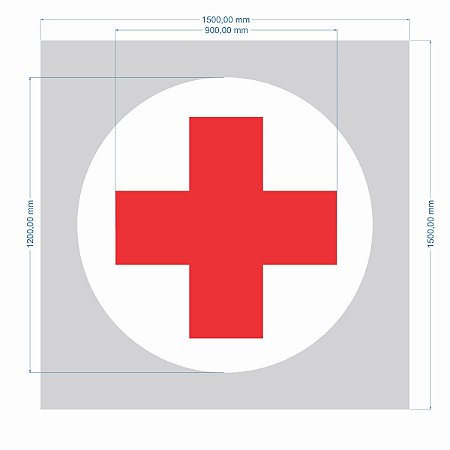 Stencil Símbolo Indicativo de Serviços de Saúde  (SAS) 2 Cores- Molde Vazado