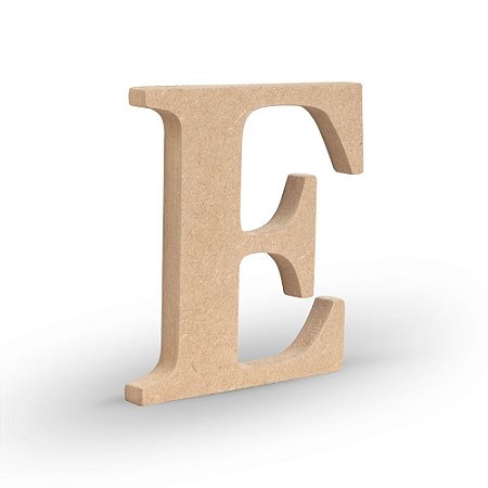 Letra "E" de MDF Crú 16cm