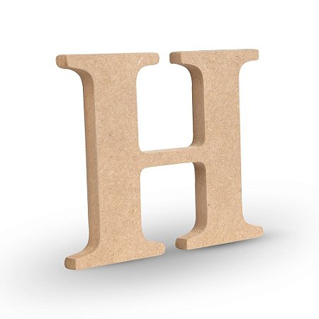 Letra "H" de MDF Crú 16cm