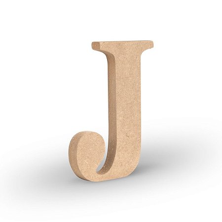 Letra "J" de MDF Crú 16cm