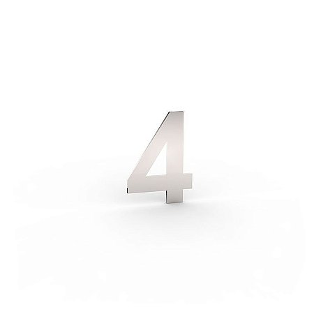 Número "4" de Apartamento em Inox Polido 5cm