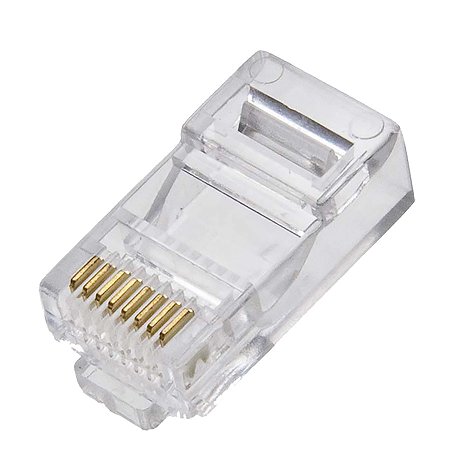 Plug RJ45 Cat5e 8x8 - Conector Rede Ethernet Macho para Cabos UTP - Alta Performance