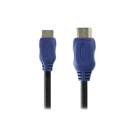 Cabo Mini HDMI (Macho) para HDMI (Macho) 5 Metros 4K 60Hz HDR 2.0 para Câmeras e Placas de Vídeo