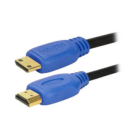 Cabo Mini HDMI (Macho) para HDMI (Macho) 3 Metros 4K 60Hz HDR 2.0 para Câmeras e Placas de Vídeo