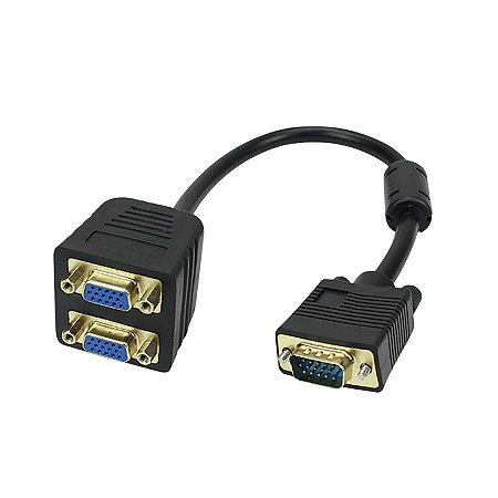 Cabo Divisor Y VGA 1 Macho x 2 Fêmea para Duplicar (Espelhar) Imagem em 2 Monitores