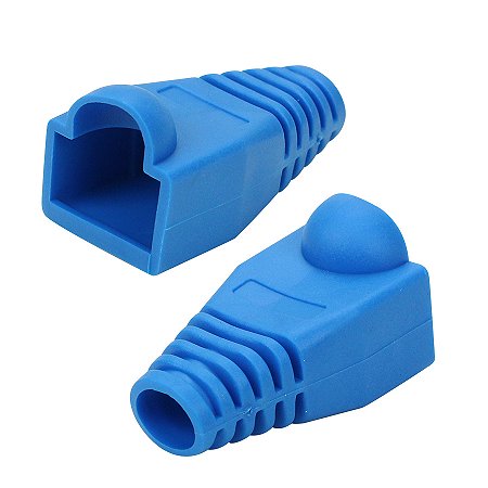 Capa Protetora Boot para Conector RJ45 Azul para Acabamento Profissional de Cabos de Rede
