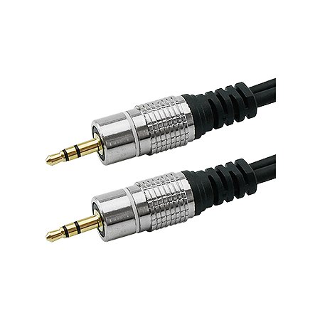 Cabo Auxiliar P2 x P2 Macho Estéreo 10 Metros Plug Metal para Áudio a Longa Distância