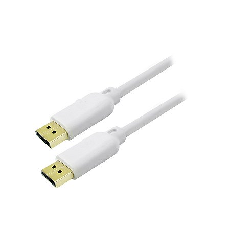 Cabo DisplayPort 1.2 Branco 2m + 4K 144Hz Gamer + Para PC White e Mac