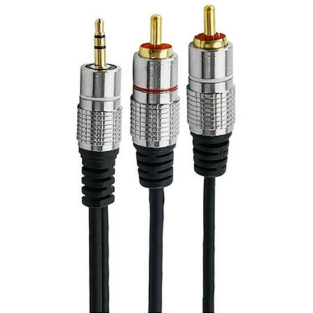 CABO P2 MACHO ESTÉREO X 2 RCA MACHO PLUG METAL 5 METROS