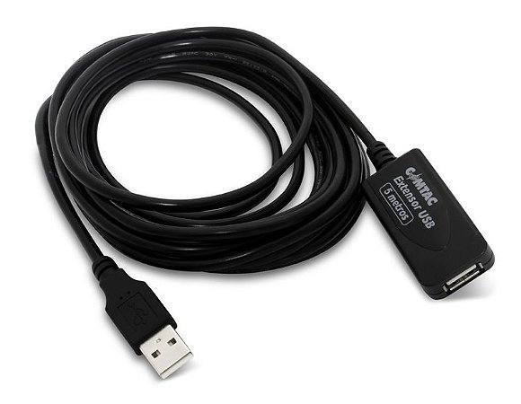 CABO EXTENSOR USB 2.0 A MACHO X USB A FÊMEA COM AMPLIFICADOR DE SINAL 5 METROS