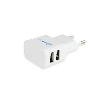 CARREGADOR DE TOMADA x USB 02 PORTAS BRANCO