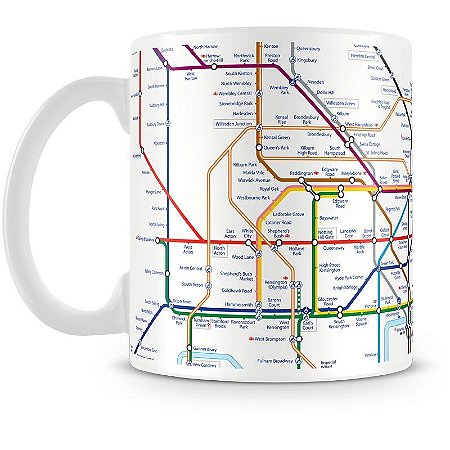 Caneca Mapa metrô de Londres