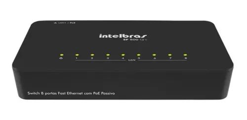 Switch 8 Portas Fast Ethernet Poe SF 800 Q+ - Intelbras