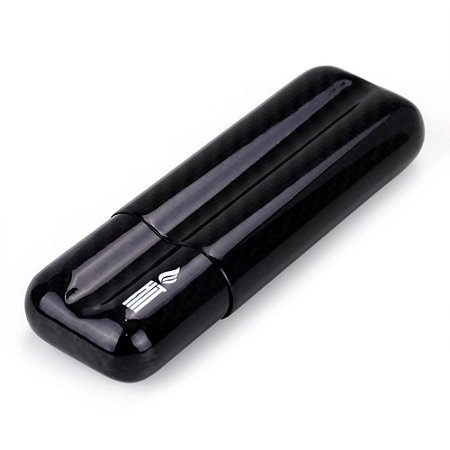 Porta Charuto com Revestimento de Fibra de Carbono para Acomodar 2 Charutos