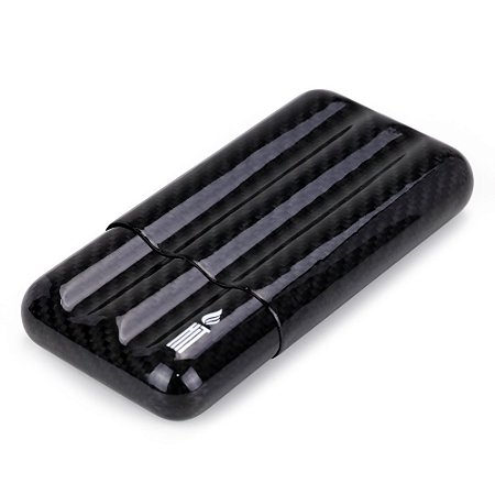 Porta Charuto com Revestimento de Fibra de Carbono para Acomodar 3 Charutos