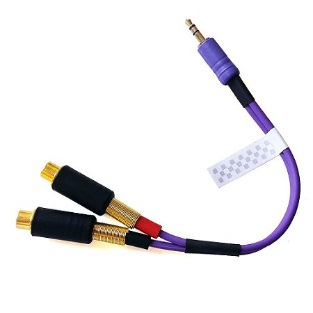 Adaptador P2 + 2 Jack Rca (RCA fêmea) Estéreo