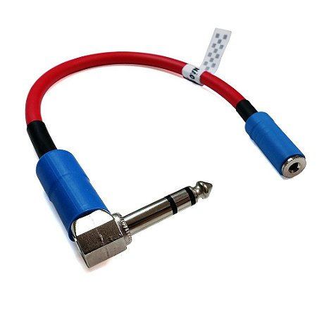 Adaptador Jack P2 (J2 fêmea) + P10 90 graus mono ou estéreo (macho)