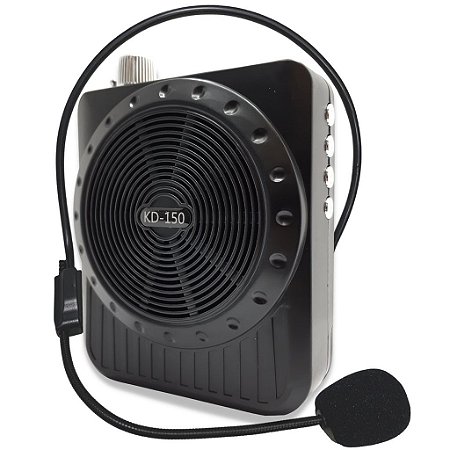 Kit Megafone Amplificador de Voz Multifunções K150 Com Microfone, Rádio Fm e Pega Cartão de Memória
