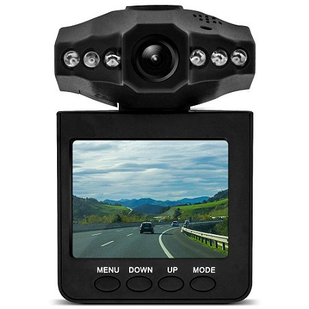 Câmera Filmadora Veicular HD DVR Visão Noturna E Visor LCD