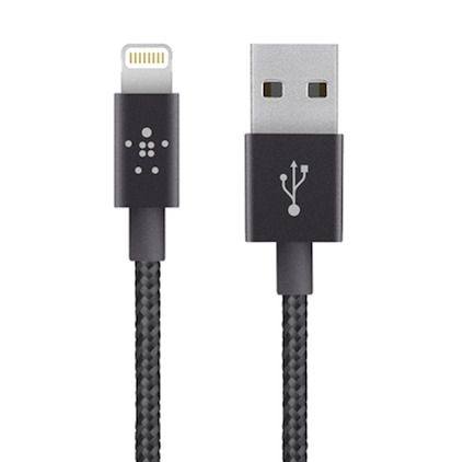 Cabo USB Lightning Belkin Mixit Premium em Nylon Trançado Reforçado 1m para Iphone 5, 6, 7, 8 e X - BLK