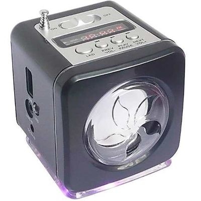 Mini Caixa de Som com FM e Lanterna LED WS-908RL