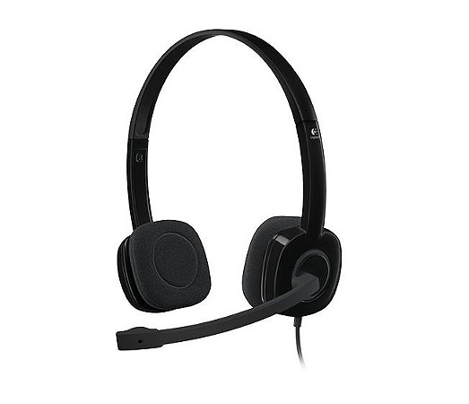 Fone de Ouvido com Microfone Stereo Headset H151 BLACK Logitech - 981-000587