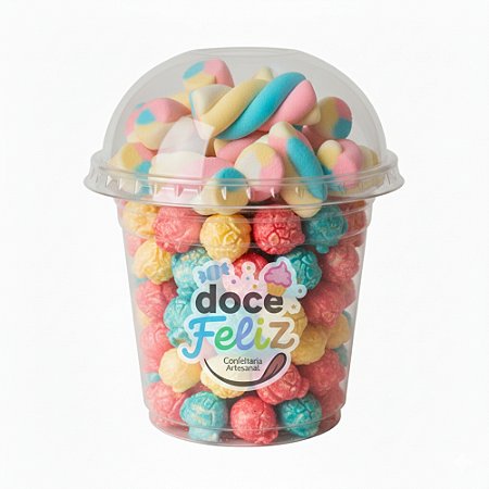 Pipoca Colorida + Marshmallow | Tampa Bolha