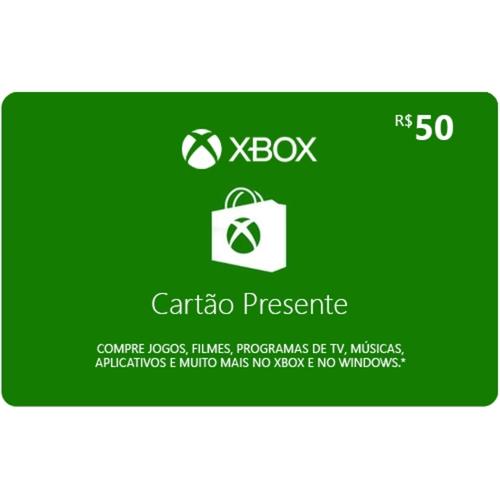 Cartão Gift Card Xbox $50 Reais - Código Digital