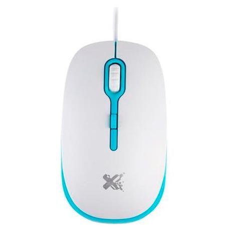 Mouse Ótico Soft Branco e Azul 1200 DPI - MaxPrint