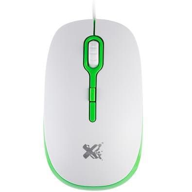 Mouse Ótico Soft Branco e Verde 1200 DPI - MaxPrint