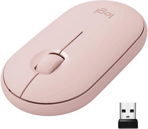 Mouse sem fio Logitech Pebble M350 Bluetooth Rosa