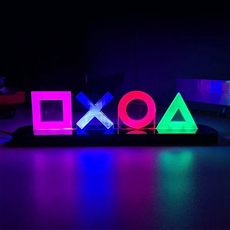 Luminária De Mesa De Led Sony Playstation Ps4 Símbolos