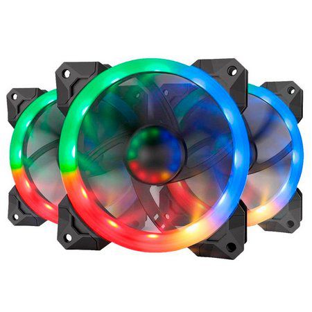 Cooler FAN Redragon GC-F007 x3 RGB 12cm Com Controle