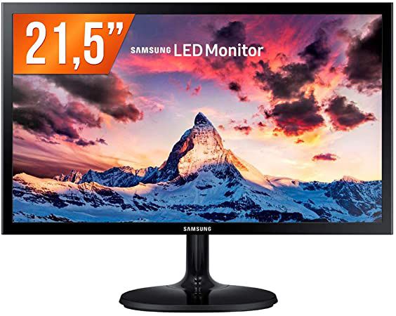 Samsung Monitor 21,5 S22F350Fhl Preto Brilhante