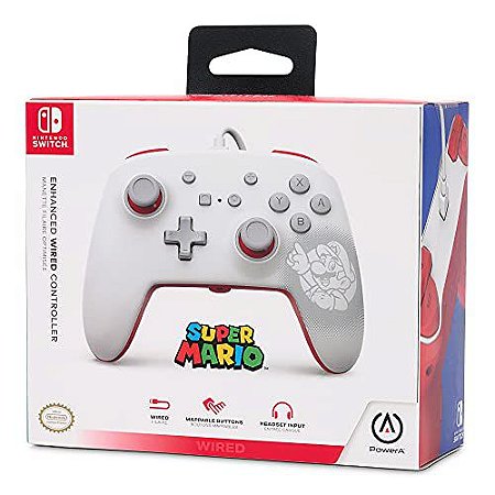 Controle Switch Super Mario  Power A - Branco Red